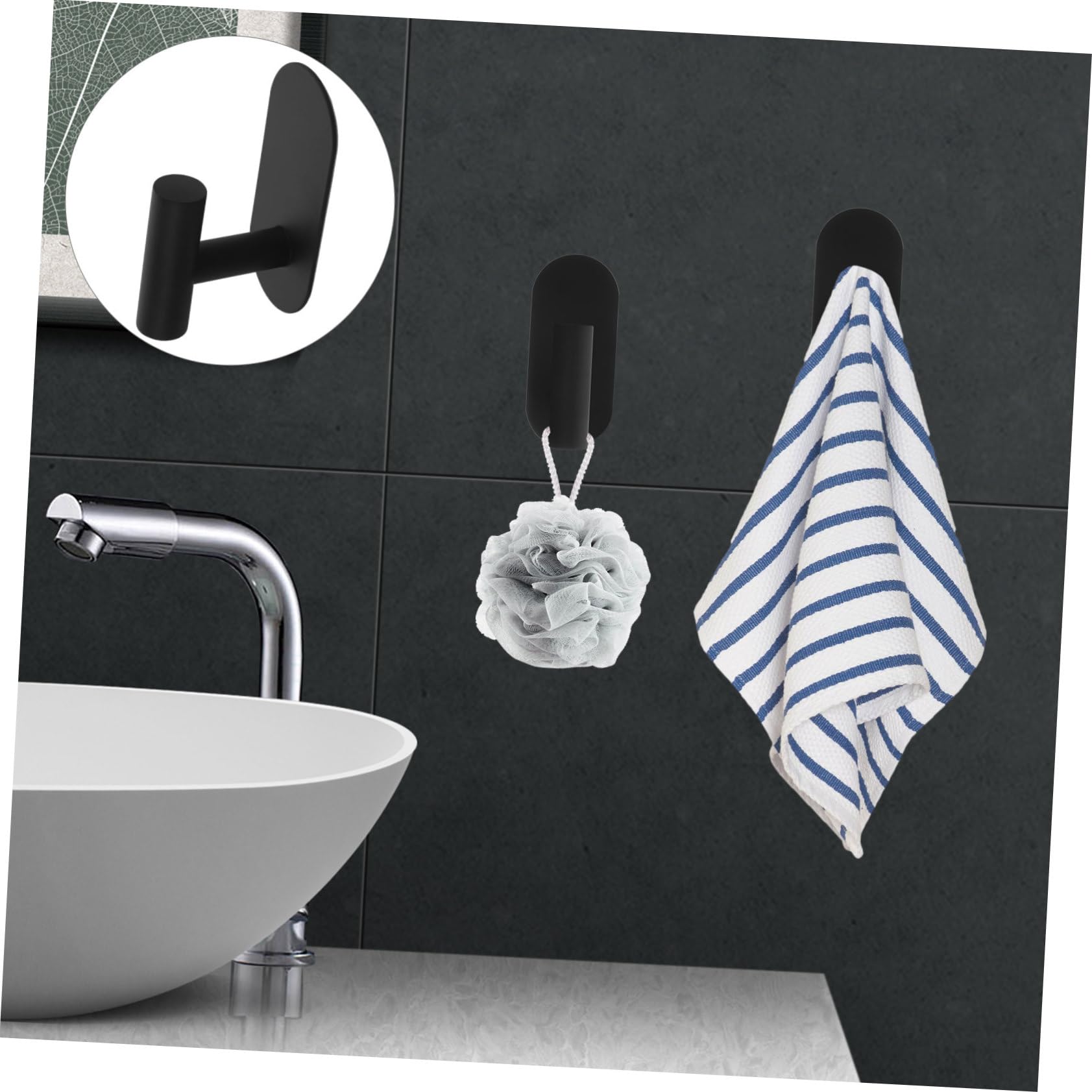 POPETPOP 2 Set Ganci Decorativi Adesivi Inossidabile Per Appendere Asciugamani Resistente E Facile Da Installare Per Cucina E Bagno 2 Pezzi*2