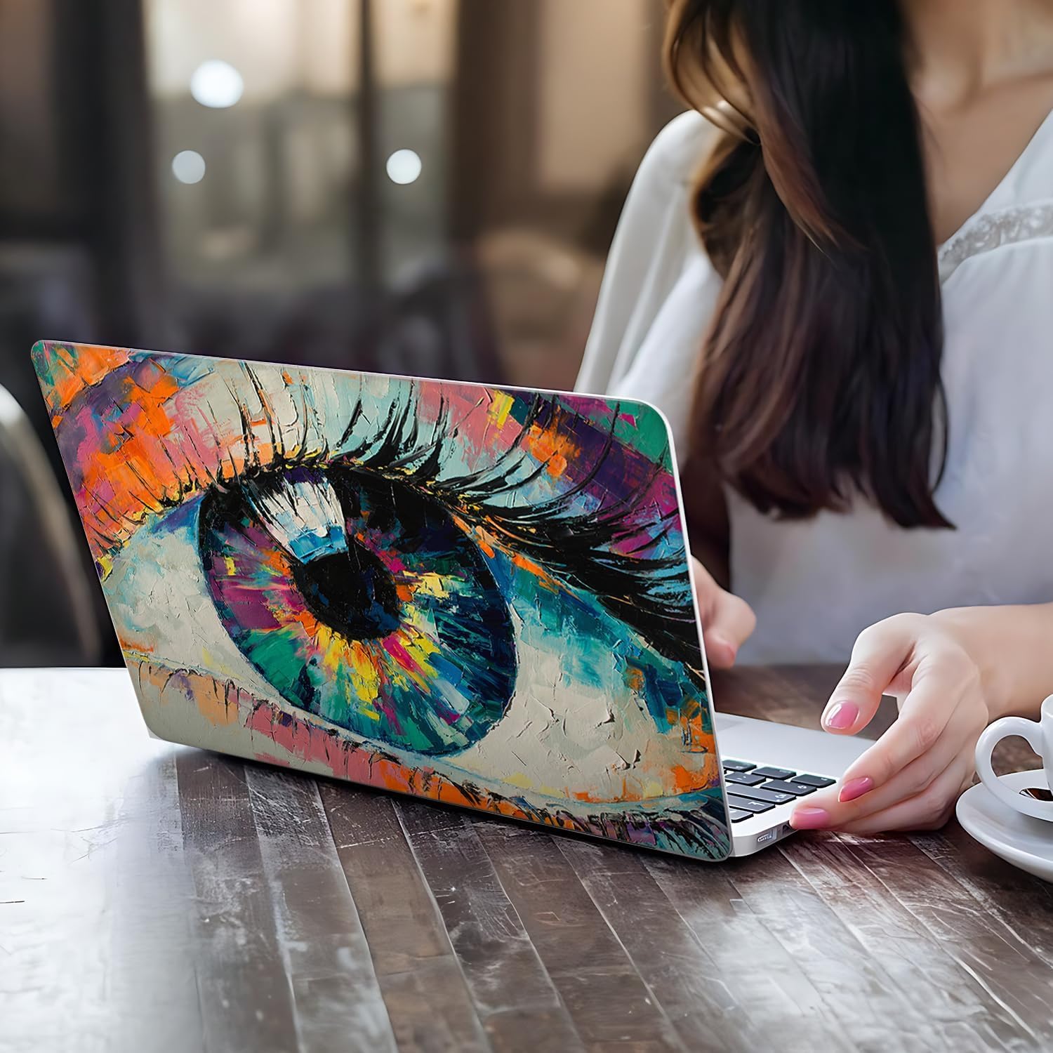 Colorful Eye Art Case Compatible with MacBook Air 13 Inch Case 2020 2019 2018 A2337 M1 A2179 A1932 – Artistic Hard Shell Cover with Keyboard Skin & Bottom Protection,Scratch-Resistant