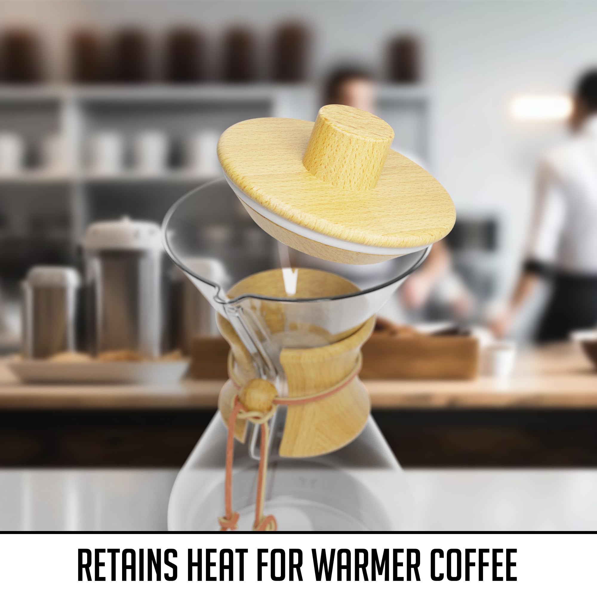 Drip Coffee Pour Over Bamboo Caddy For Chemex, Bodum Cosori