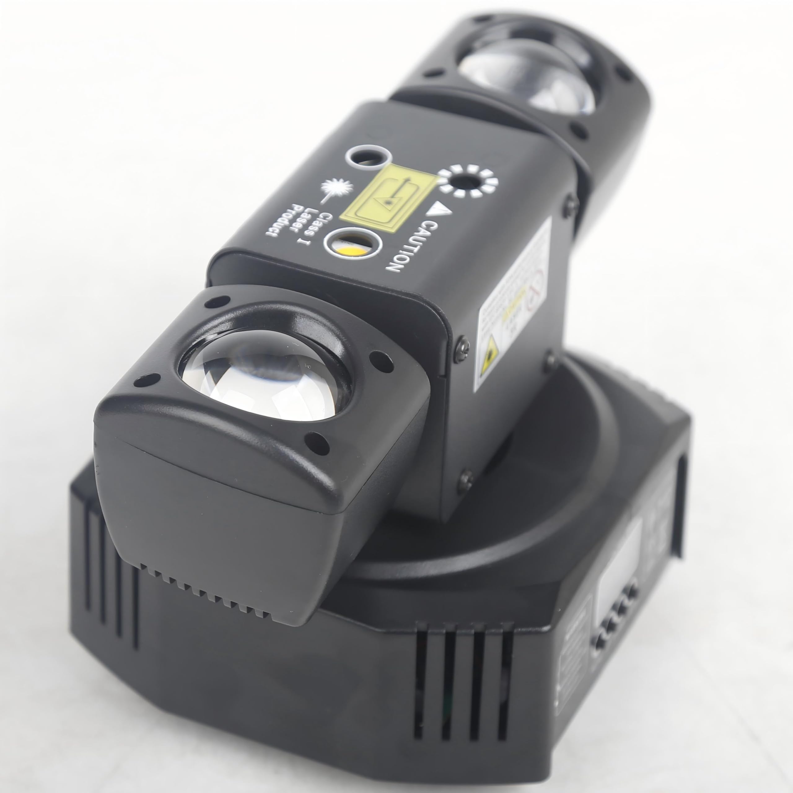 Mini luci a LED a effetto testa mobile, doppia testa, perline di colore RGB 3535, perline stroboscopiche da 10W, controllo del segnale DMX512, attivazione del suono