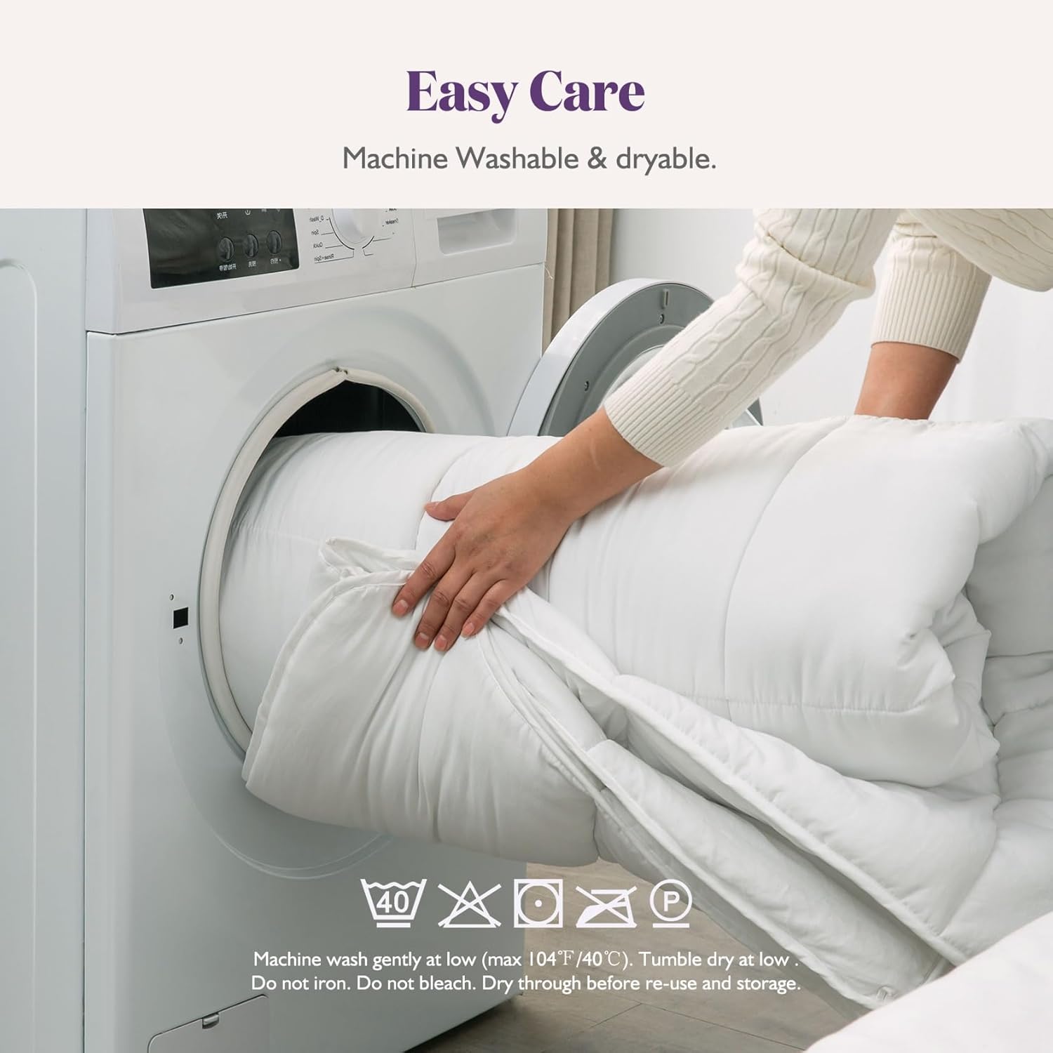 Bio-Based ClimaLoft & Lyocell Comforter Summer/All-Season Duvet Insert Queen Size. Hypoallergenic Down Altemative, Oeko-TEX/GRS Standard, Lightweight for Warm Climates/Sleepers, White