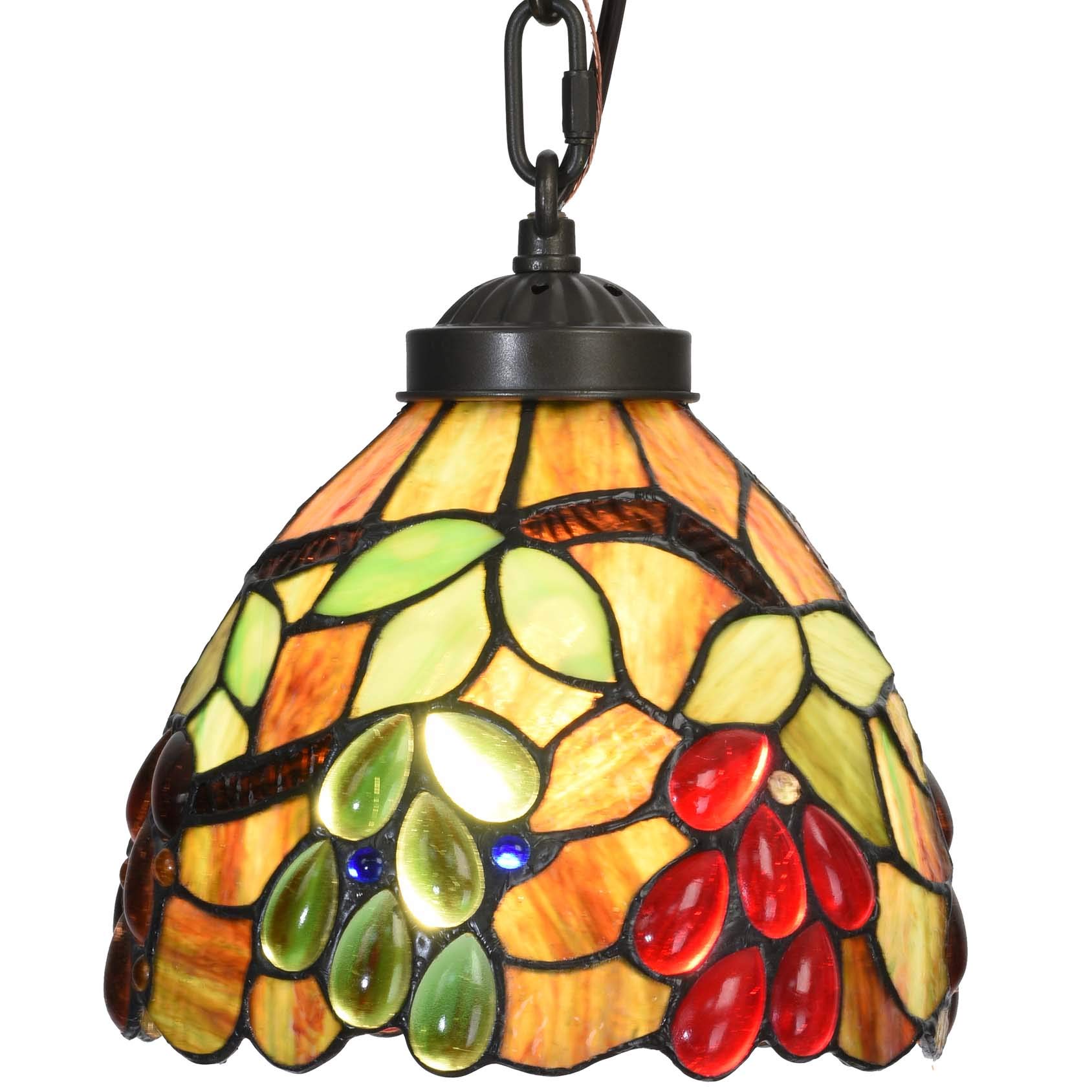 Sponsored Ad – Bieye L30761 Tiffany Style Stained Glass Grape Shaped Ceiling Pendant Light for Dining Room ​