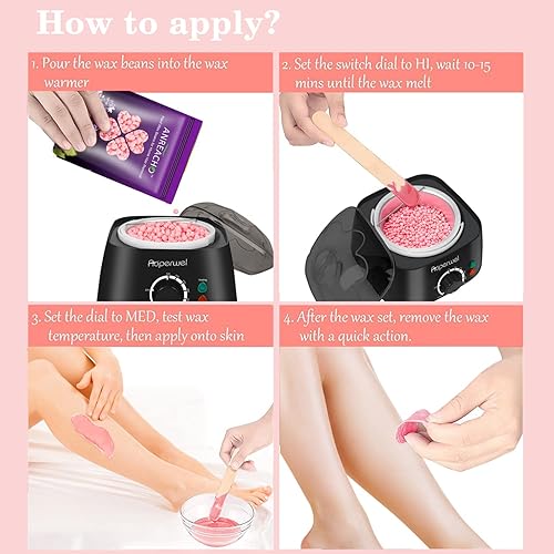 Miniatura 5 de ANREACHO - Cuentas de cera para depilación, cuentas de cera de 17.5 onzas en casa, granos de cera dura para depilación, kit de depilación brasileña,