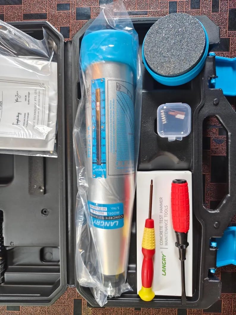 Concrete Test Rebound Hammer | Non-Destructive Concrete Strength Testing Tool | Construction Inspection & Quality Control Equipment | Portable Schmidt Hammer with Carry Case-image-49