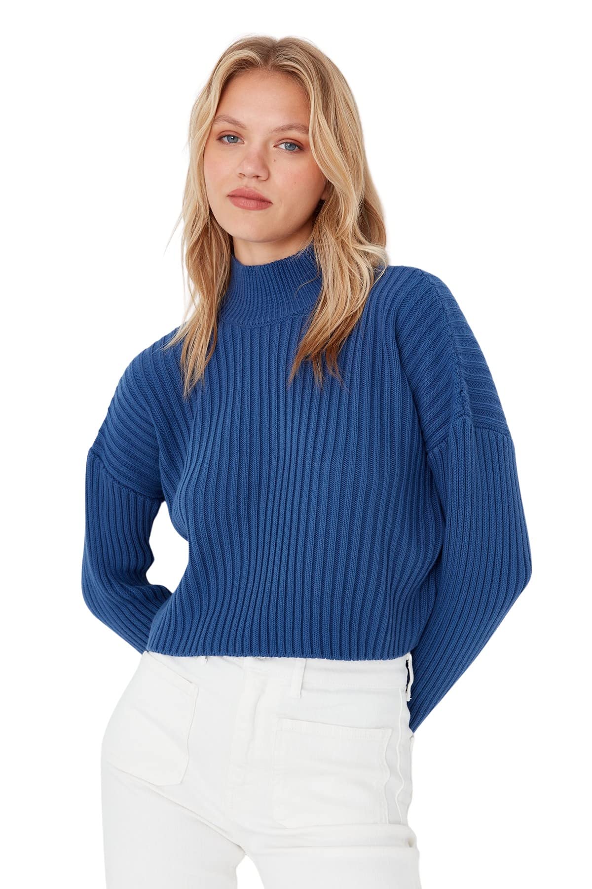 Trendyol Pullover - Schwarz - Regular, Indigo, M