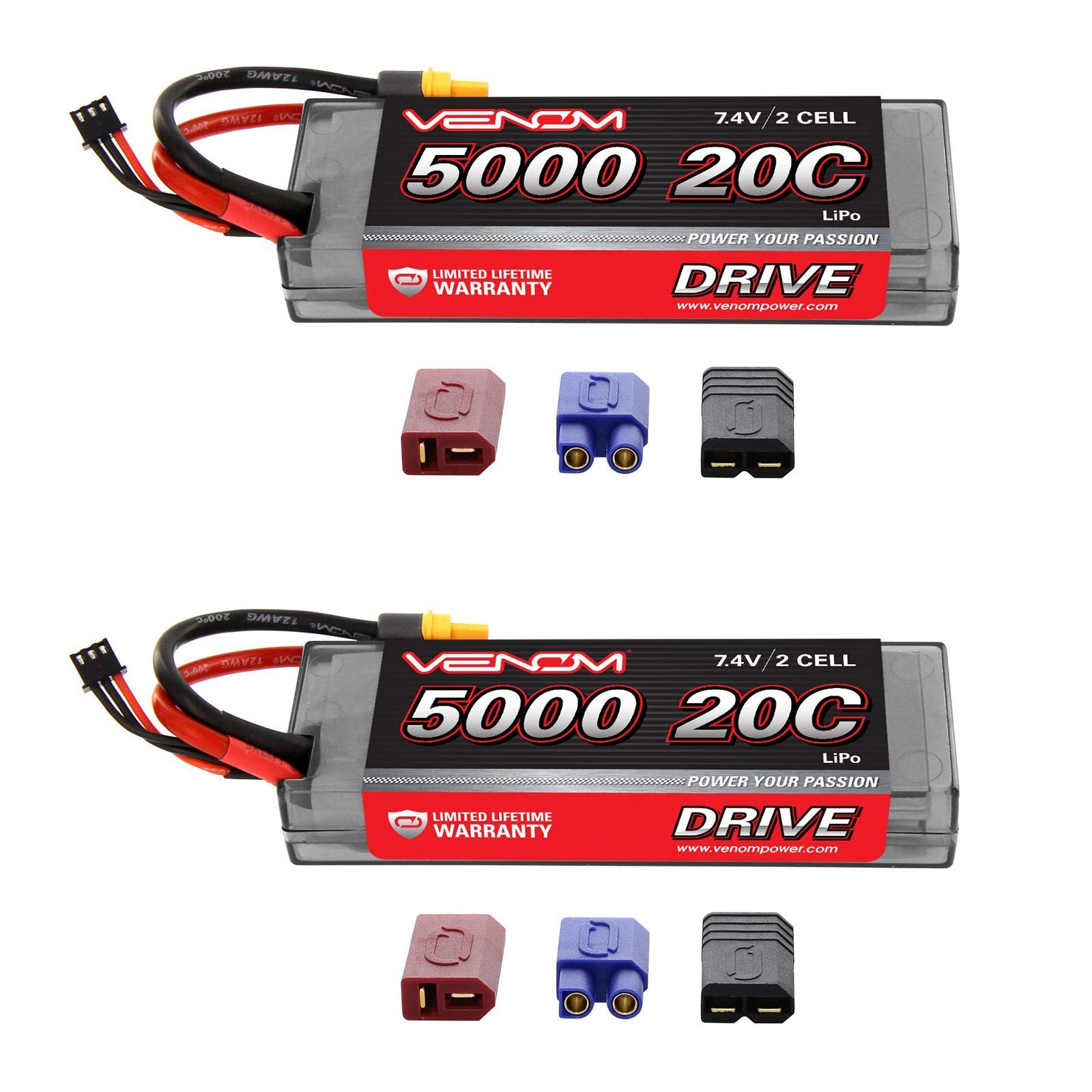 Amazon.com: Venom 20C 2S 5000mAh 7.4V Hard Case LiPo Battery with