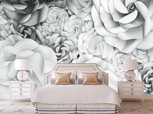 Miniatura 9 de Bormia Papel pintado floral 3D Peony Butterfly Mural de pared para sala de estar dormitorio (no despegar ni pegar)