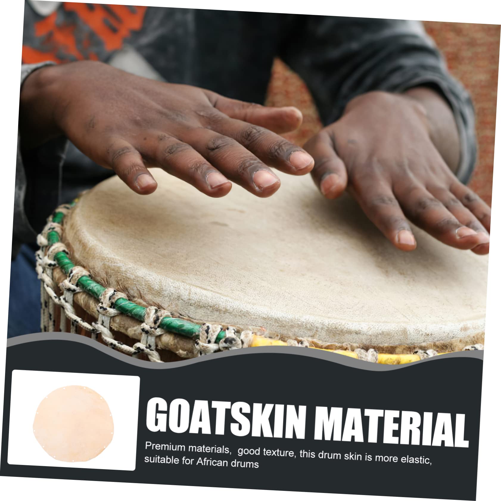 Vaguelly 5piezas Piel De Africano De Piel De Repuesto Elástica Para Instrumentos De Percusión Compatible Tambores Doumbek Sonido Estable y Textura Duradera