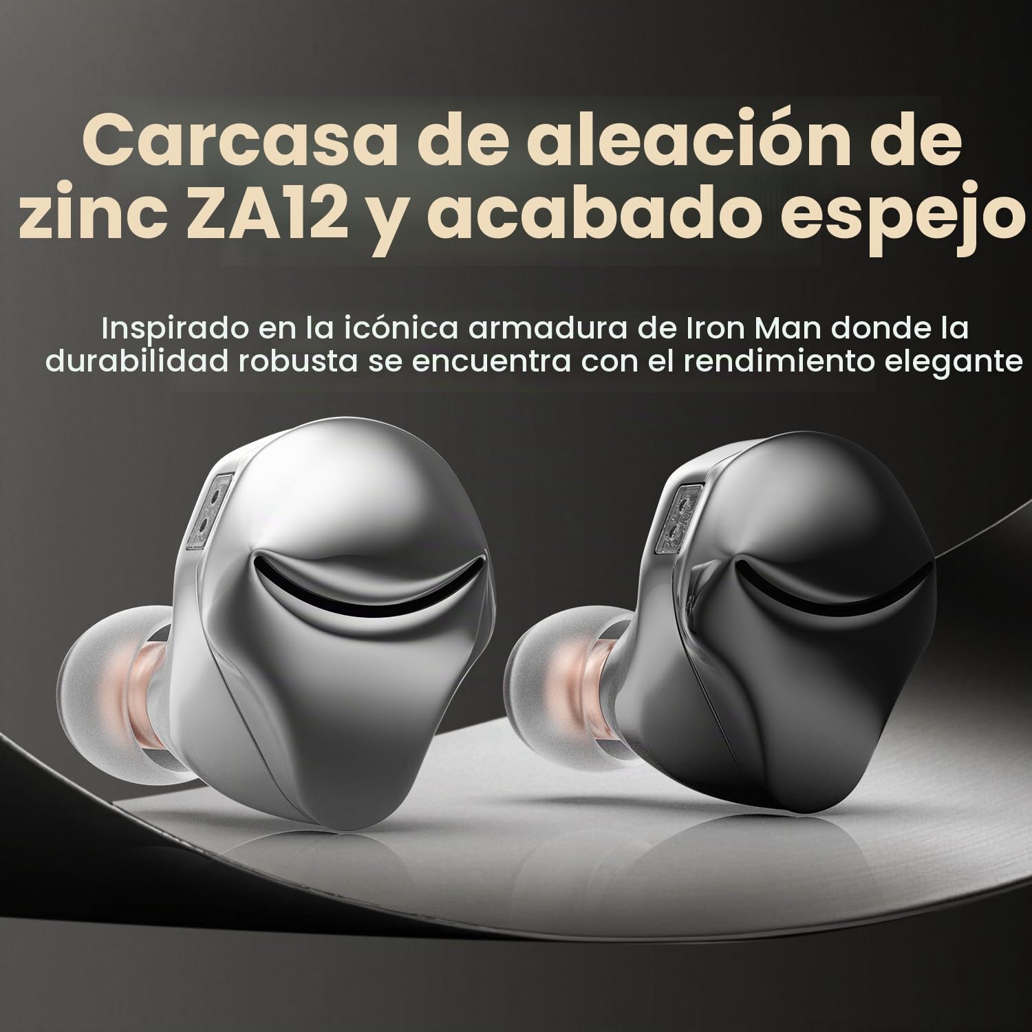 Hidizs MK10 Auriculares In Ear Monitor, 10mm Diapragma Carburo Silicio, Doble Magneto & Doble Cámara Dynamique Driver, Armadura Zinc Puro, 6 Modos Ajuste Profesionales, Cable OFC 3.5mm