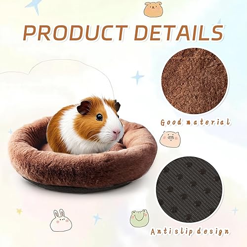 FEBSNOW Guinea Pig Beds, Hamster Bed Hedgehog Bed for Hamster Hedgehog Squirrel Tortoise Lizard and Other Small Animal(Coffee,11.81x 11.81in)