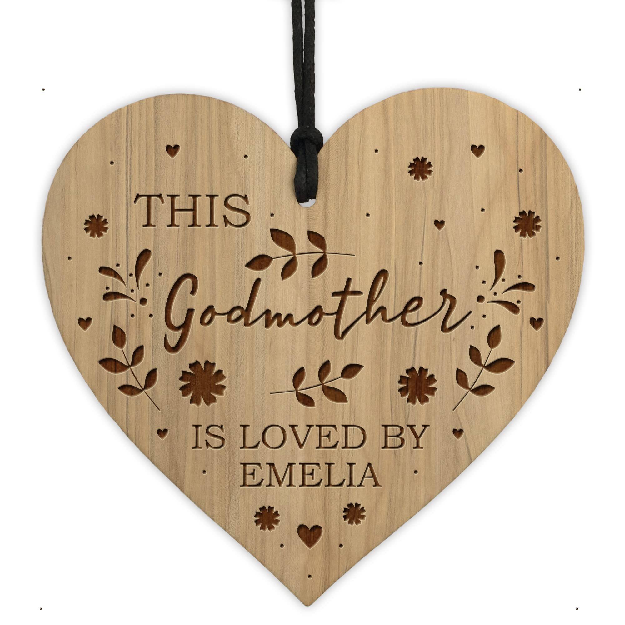 Red Ocean Godmother Gifts For Birthday Christmas Personalised Engraved Heart Gift For Her Friendship Gift
