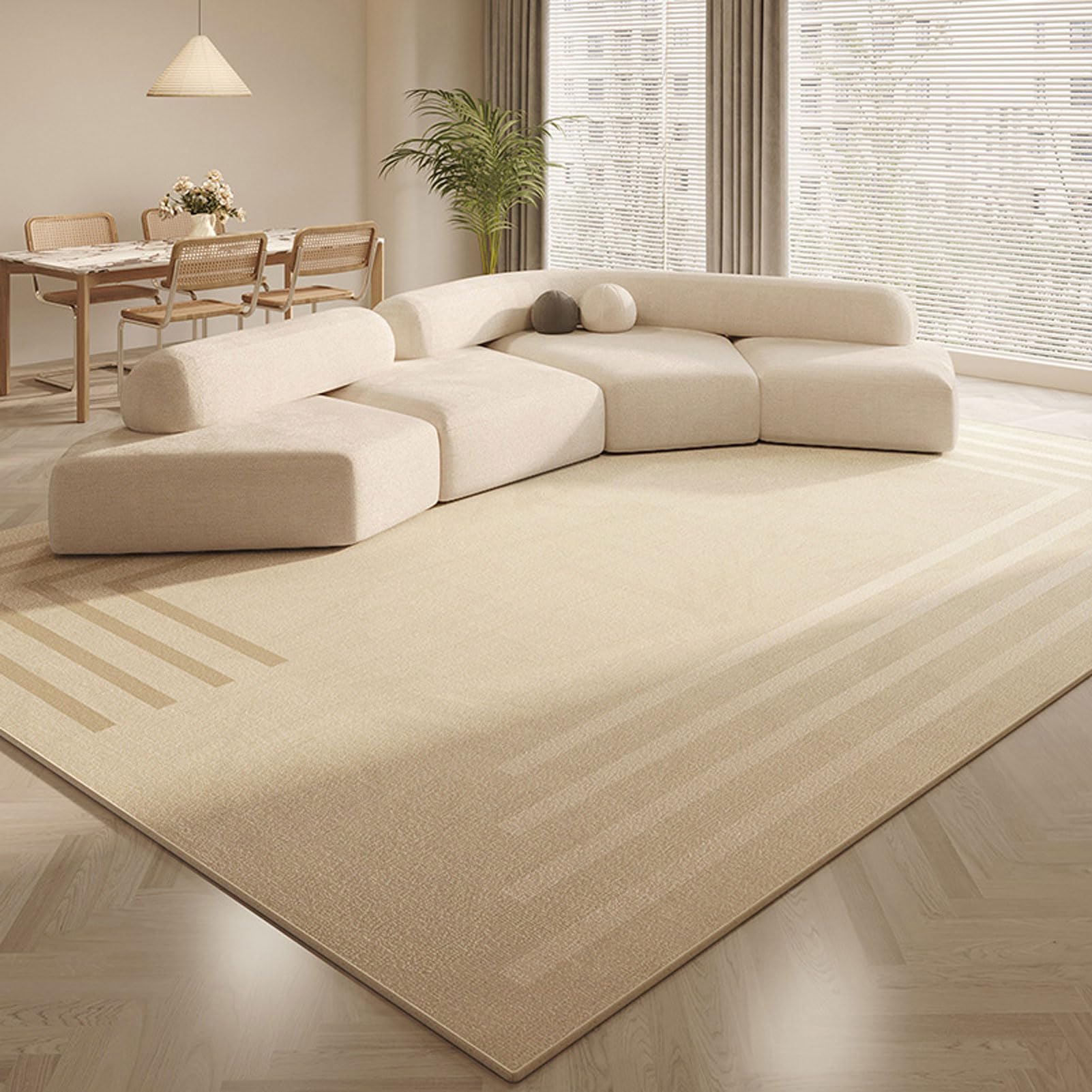 Tapis de chambre doux crème moderne 60x90 cm pour un réveil cocooning