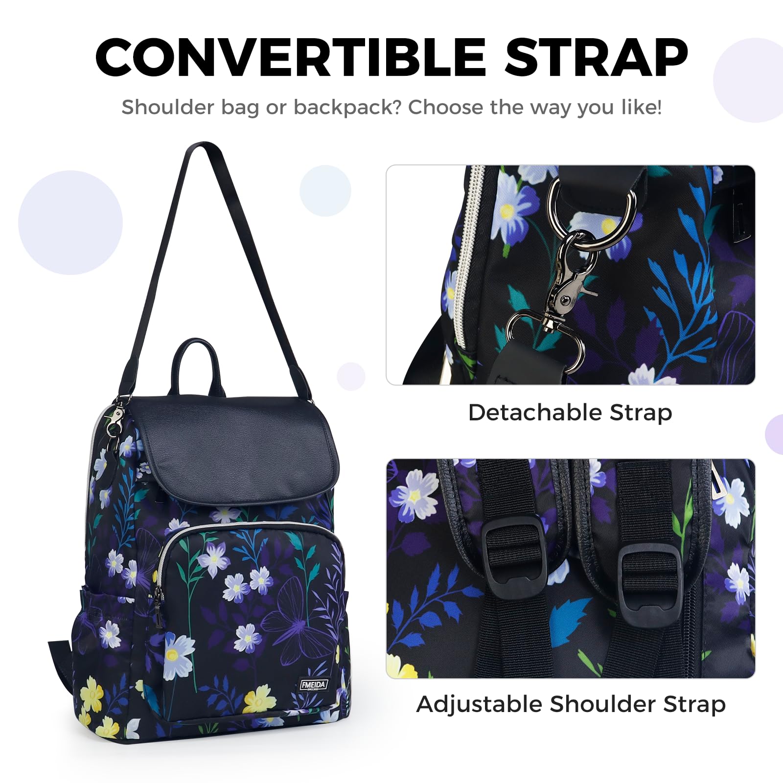 Fmeida Zaino da Donna Elegante Zaino Casual Moda Zaini per Ragazze Borsa a Tracolla Borsa da Viaggio Scuola 14" Laptop Zainetto Impermeabile