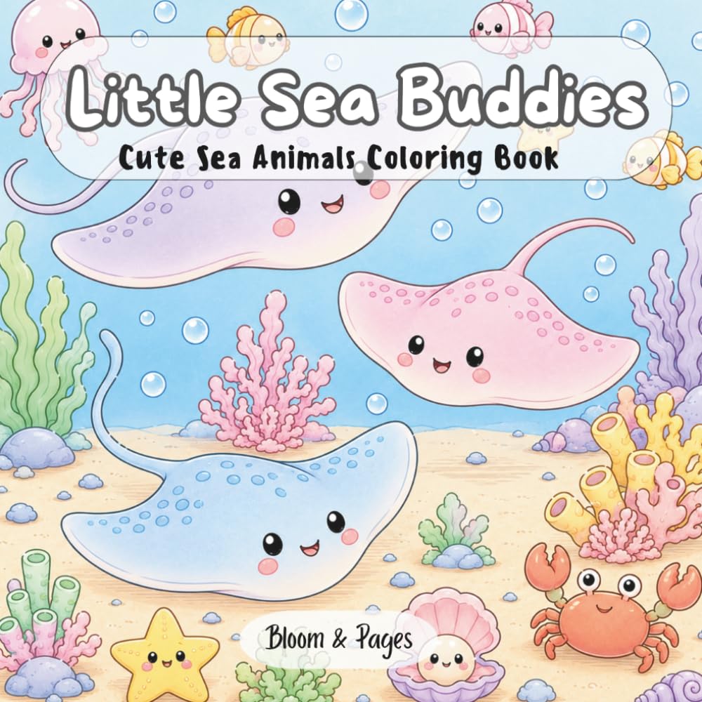 Little Sea Buddies: Cute Sea Animals Coloring Book