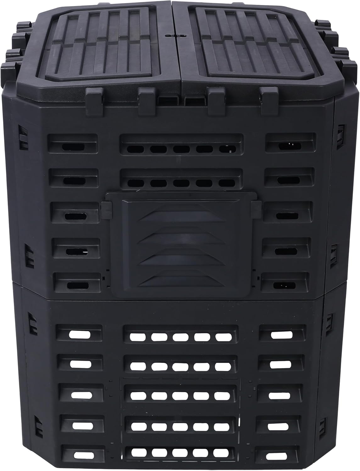 HarmoGZen Garden Composter Bin Made from Recycled Plastic – 90 Gallons (340Liter) Large Compost Bin - Create Fertile Soil with Easy Assembly, Lightweight, Aerating Outdoor Compost Box