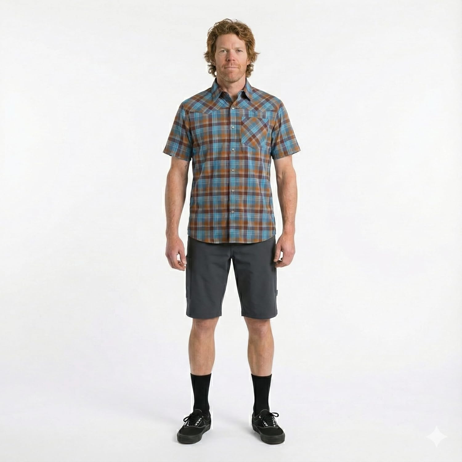 Club Ride Apparel New West Cycling Shirt - Men's Short Sleeve Cycling Jersey - Sport Fit Snap Down Top - 50 UPF Riding Shirt