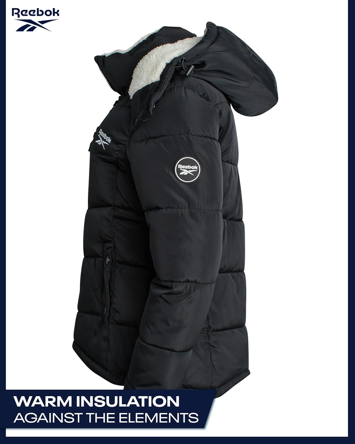 Reebok Womens Puffer Jacket - Heavyweight Puffer Coat with Faux Fur Trim Hood - Outerwear Down Winter Jackets for Women - Image 6