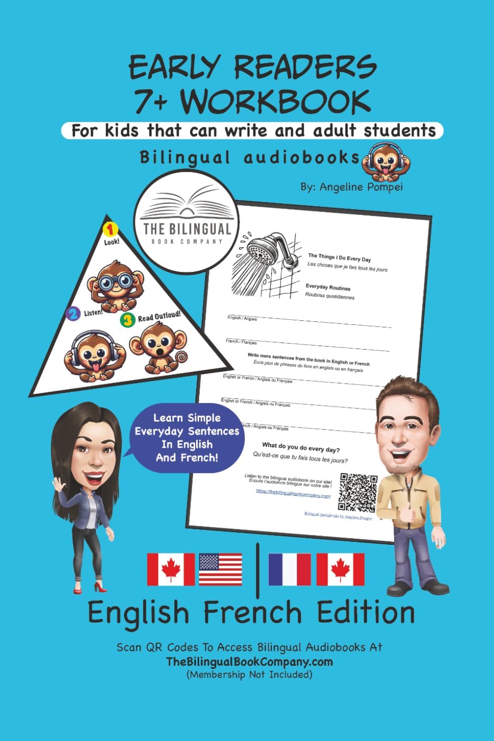 Early Readers 7+ Workbook: Bilingual Audiobooks: English French Edition
