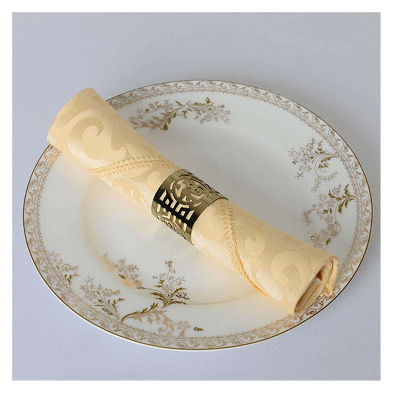 Cloth Dinner Table Napkins, Dinner Napkins 10pcs, Multicolor Square Embroidered Cloth(Beige)