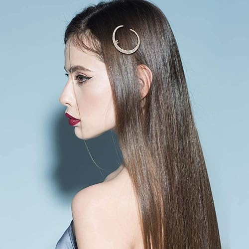 Miniatura 7 de 6 pinzas para el cabello vintage de estrella y luna, pinzas para el cabello de aleación de metal con diamantes de imitación, copos de nieve,