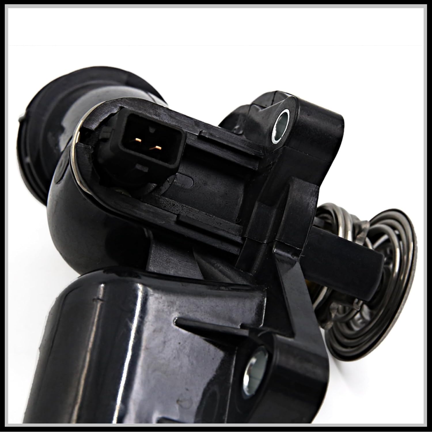 Car Thermostat Replacement for BMW 528i E39 1998-2000, No.11531436823/11537509227/11534509763/11531437040 Plastic Metal Black 1 Pc