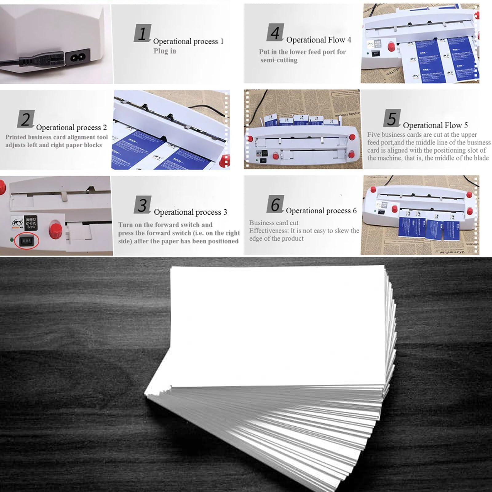 Taglierina automatica per biglietti da visita, taglierino elettrico per carte da 90 x 54 mm, taglierina per carta resistente per casa e ufficio