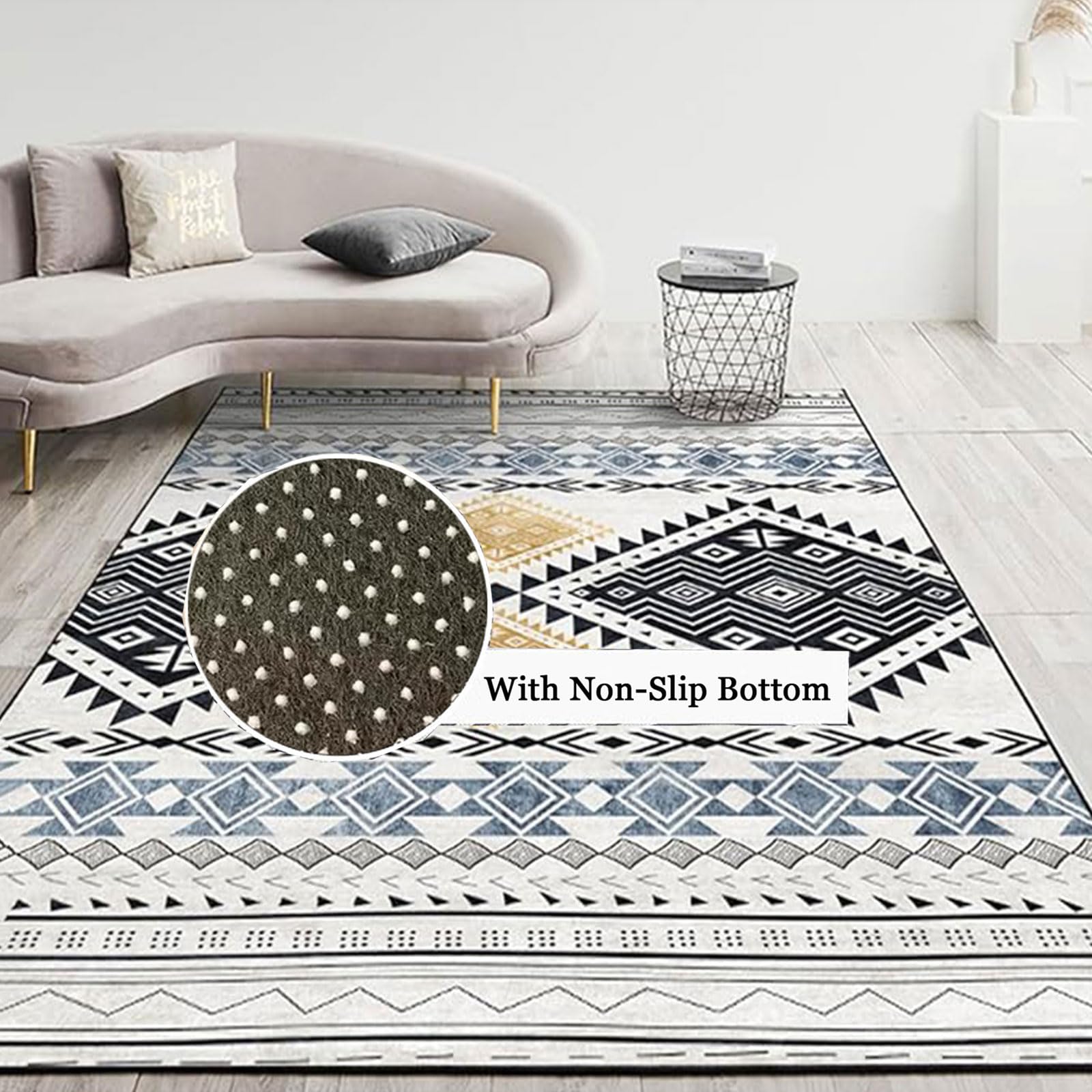ZTGL Dywan ogrodowy na patio zmywalny, dywaniki ogrodowe antypoślizgowe, mata piknikowa do kampera, dywaniki do sypialni i salonu geometryczne,L,200x300cm