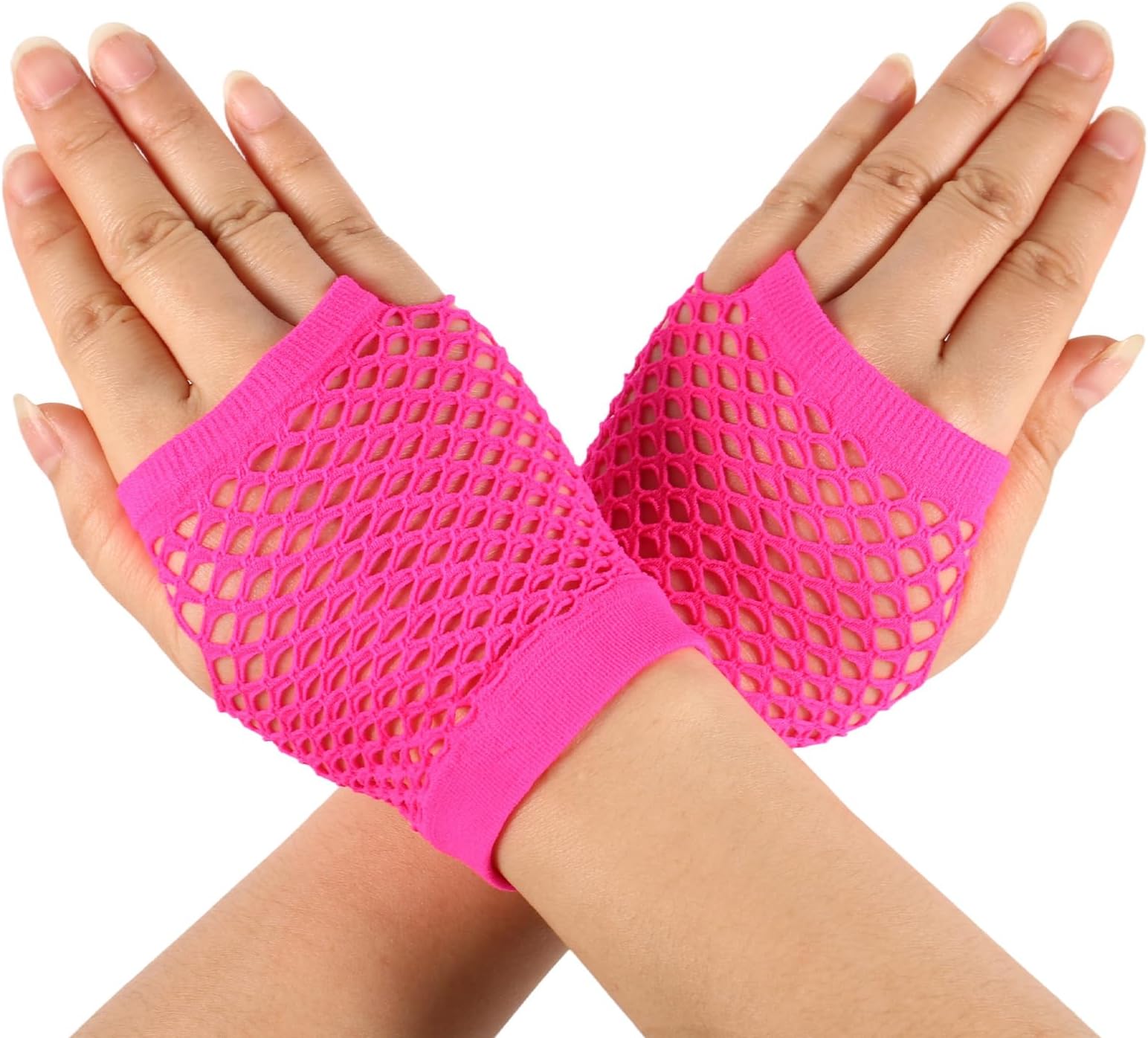 Fishnet Gloves, Short Nylon Mesh Fingerless Punk Accessories Cool Emo Clothes Goth Accessories for Halloween Party