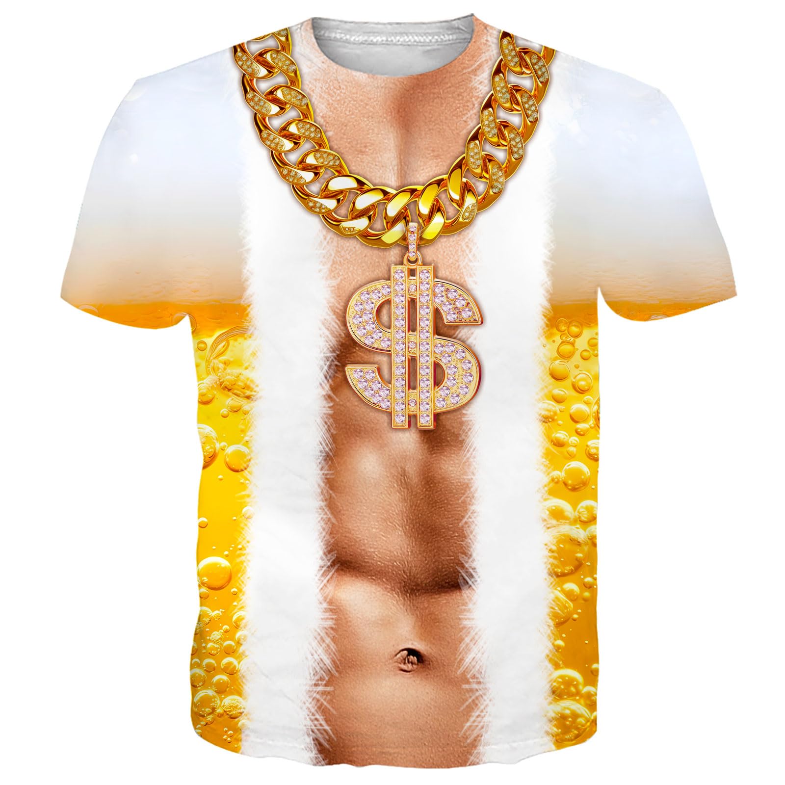 Goodstoworld Unisex 3D Fake Abs T Shirts Shredded Chest Printed Short Sleeve Costume Novelty Tees Shirt