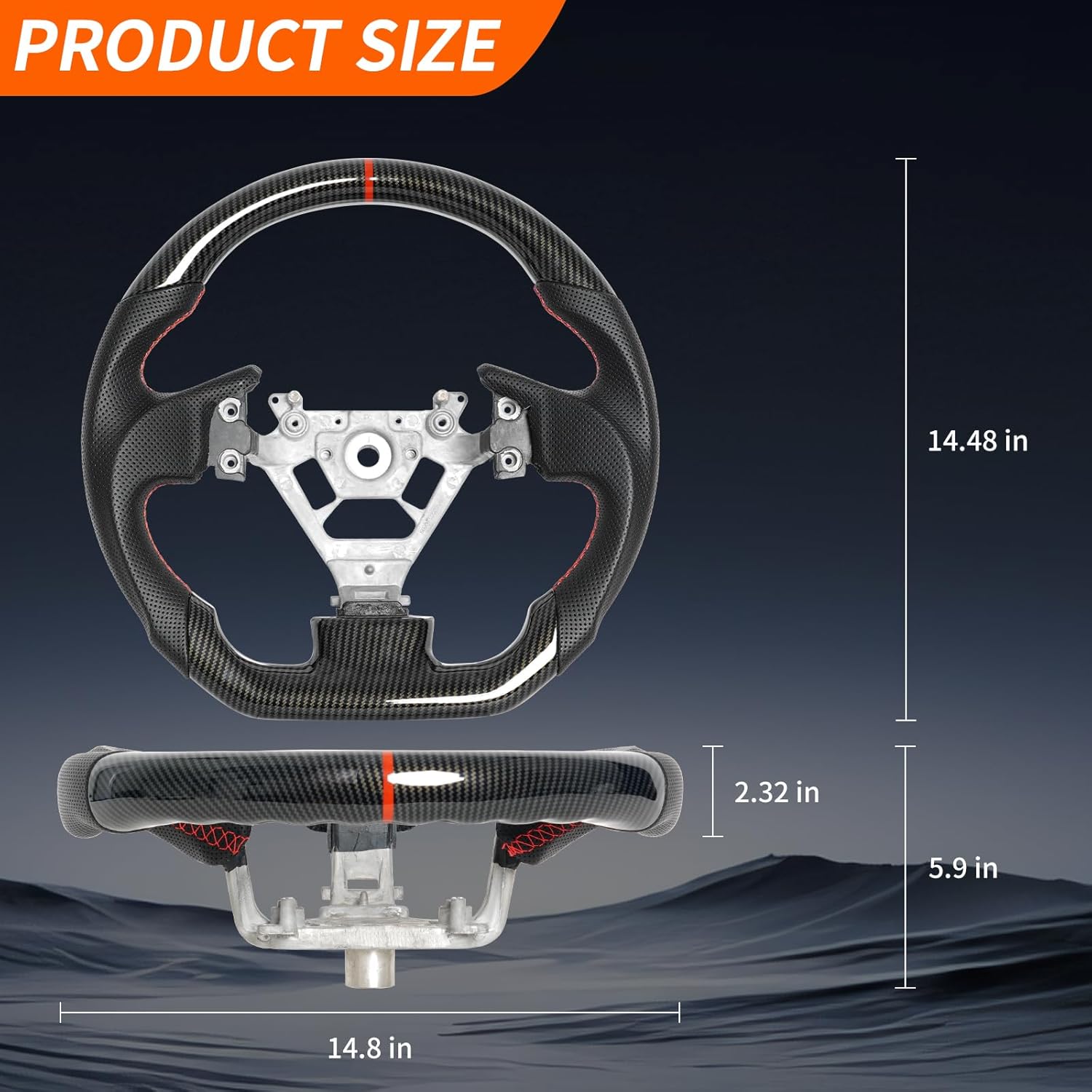 Hydro-Dip Carbon Fiber Perforated Leather Grip Steering Wheel, Car Steering Wheel Fit for Infiniti G35 2004-2007