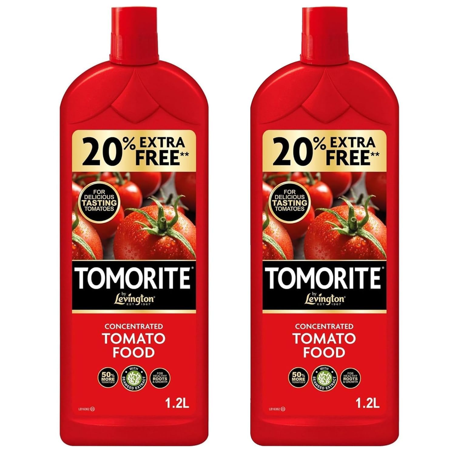 Tomato Feed 1.2L Pack of 2 – Concentrated Liquid Plant Food with Seaweed Extract, High Potash Fertiliser for Tomatoes, Grow Bags, Pots & Outdoor Plants, Boosts Growth & Yield