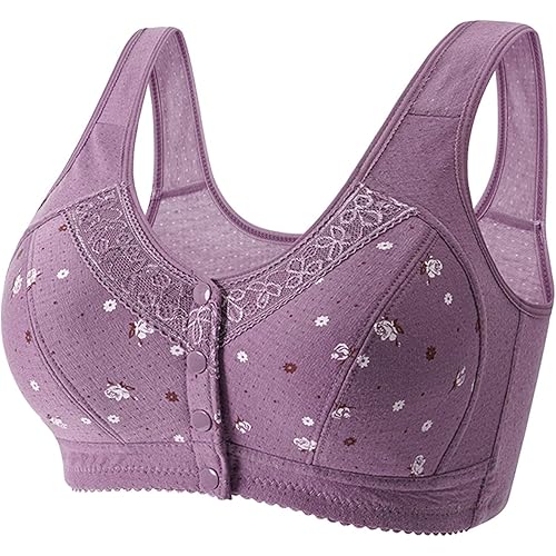 daisy bras for older women front closure no underwire minimizer bras for women full coverage seamless fits B-C Friendly