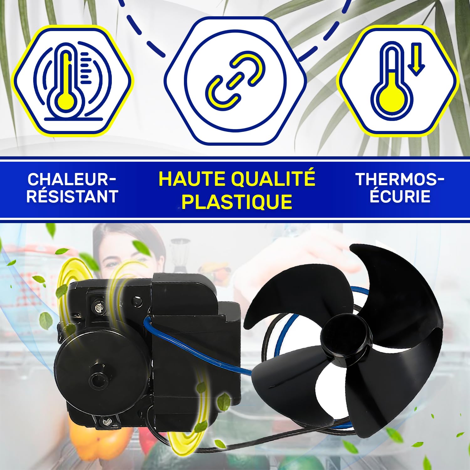 Ventilateur de Réfrigérateur et Frigo Congelateur 220V/240V avec Code Original C00378061 pour Indesit 481936170011 pour Whirlpool - Garantie de 10 Ans - MONTERAL