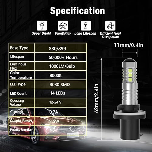 Vista 31 de 14 Piezas 3030 Chipsets luces antiniebla Blanco Xenón