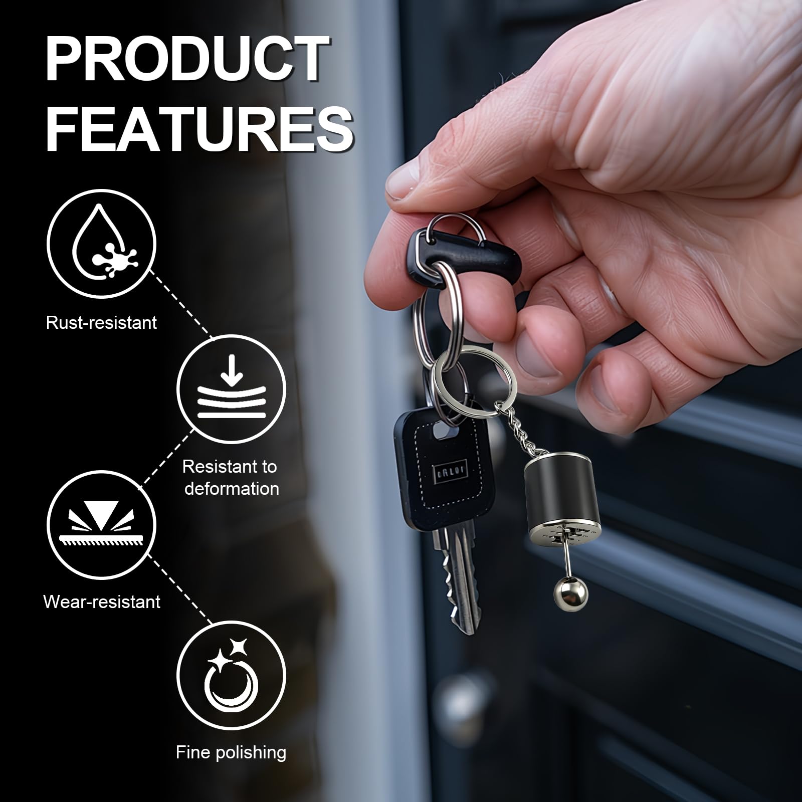 HIAHXC Gearbox Keychain,6-Speed Manual Transmission Gearbox Key Chain,Creative Gear Shifter Keychain,Stick Shift Keyring Car Fidget,Stress-Relieving Gear Shift Fidget Toy,Car Accessories — view 4