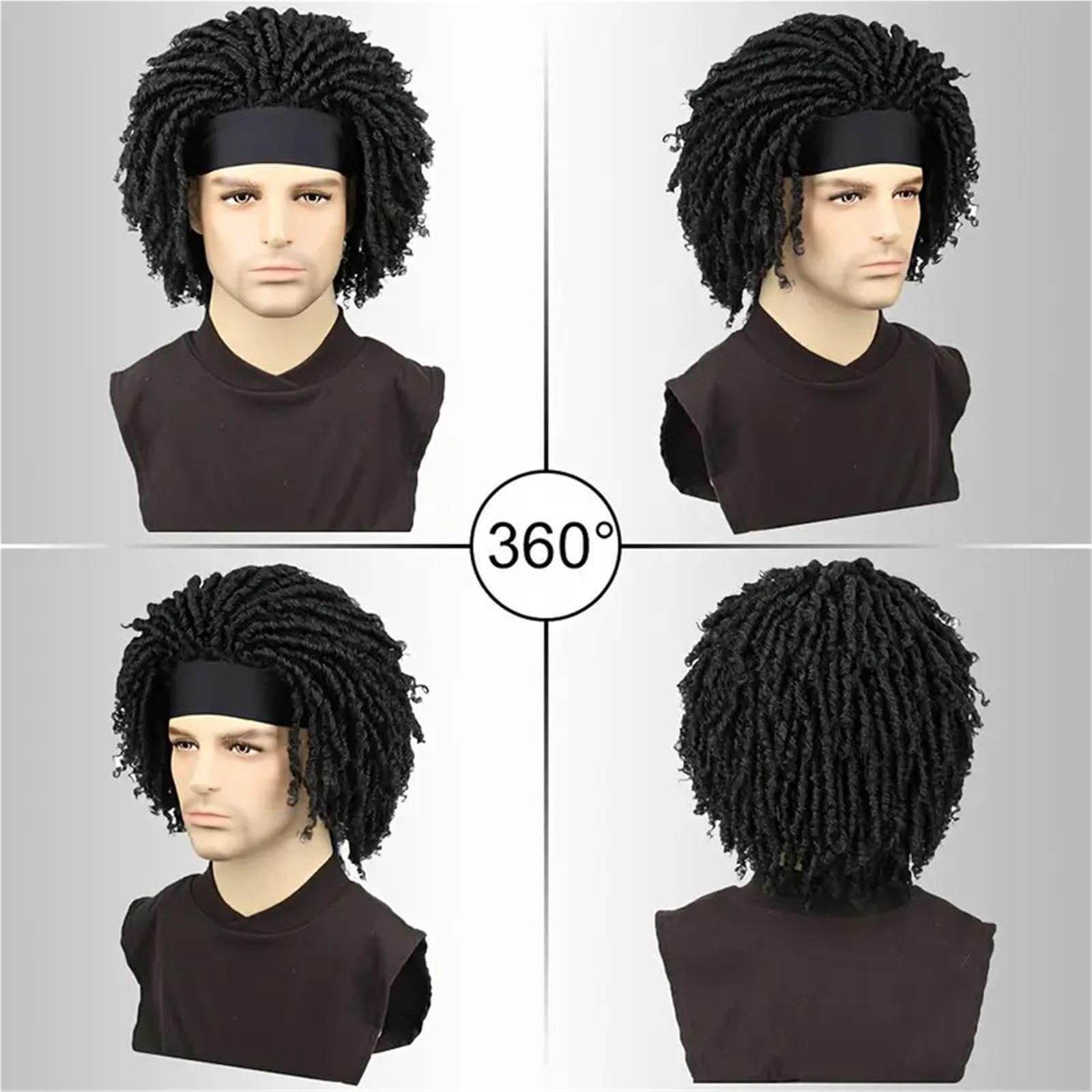 Estensioni afro ricci Parrucca con fascia Realistica naturale for uomo