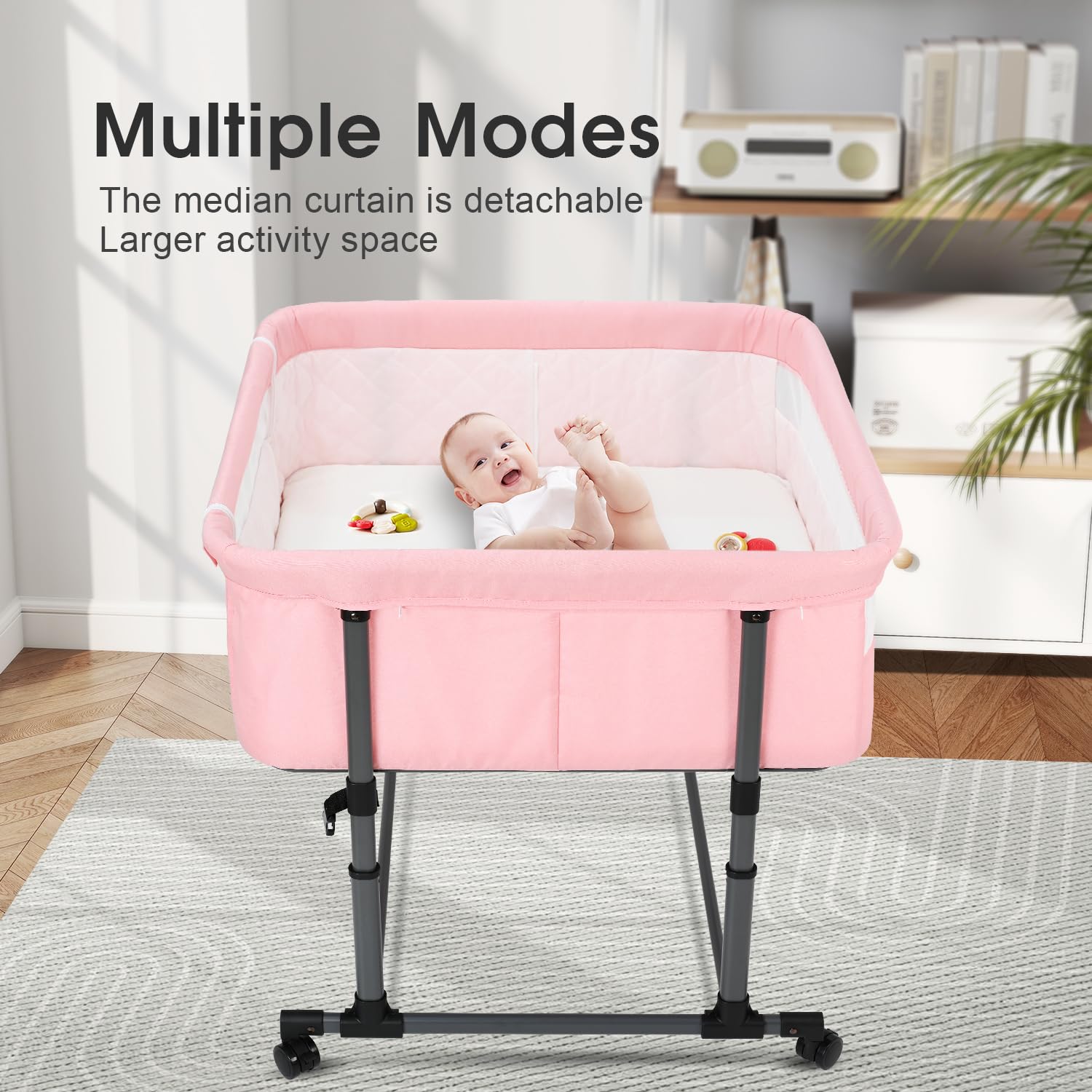 Amazon.co.jp: MTWML ツインベビーベッド 双子用ポータブルクレードル