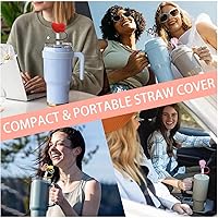 Vista 115 de Straw Cover Cap for Stanley Cup,Straw Topper Compatible for 30&40 Oz Tumbler with Handle,10mm 0.4in Dust-Proof Reusable Straw Tips Lids,Straw Tip