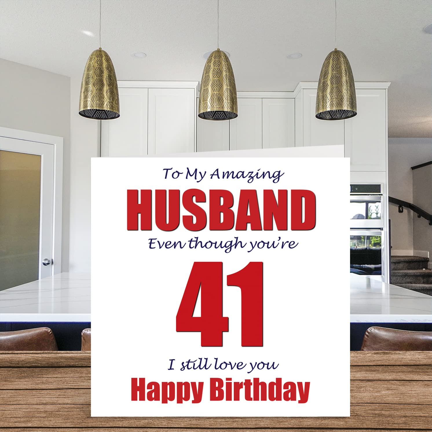 Biglietto di auguri personalizzato per il 41° compleanno per lui - 41 - Quarantuno anni - Papà Padre Figlio Marito Fidanzato - Italia