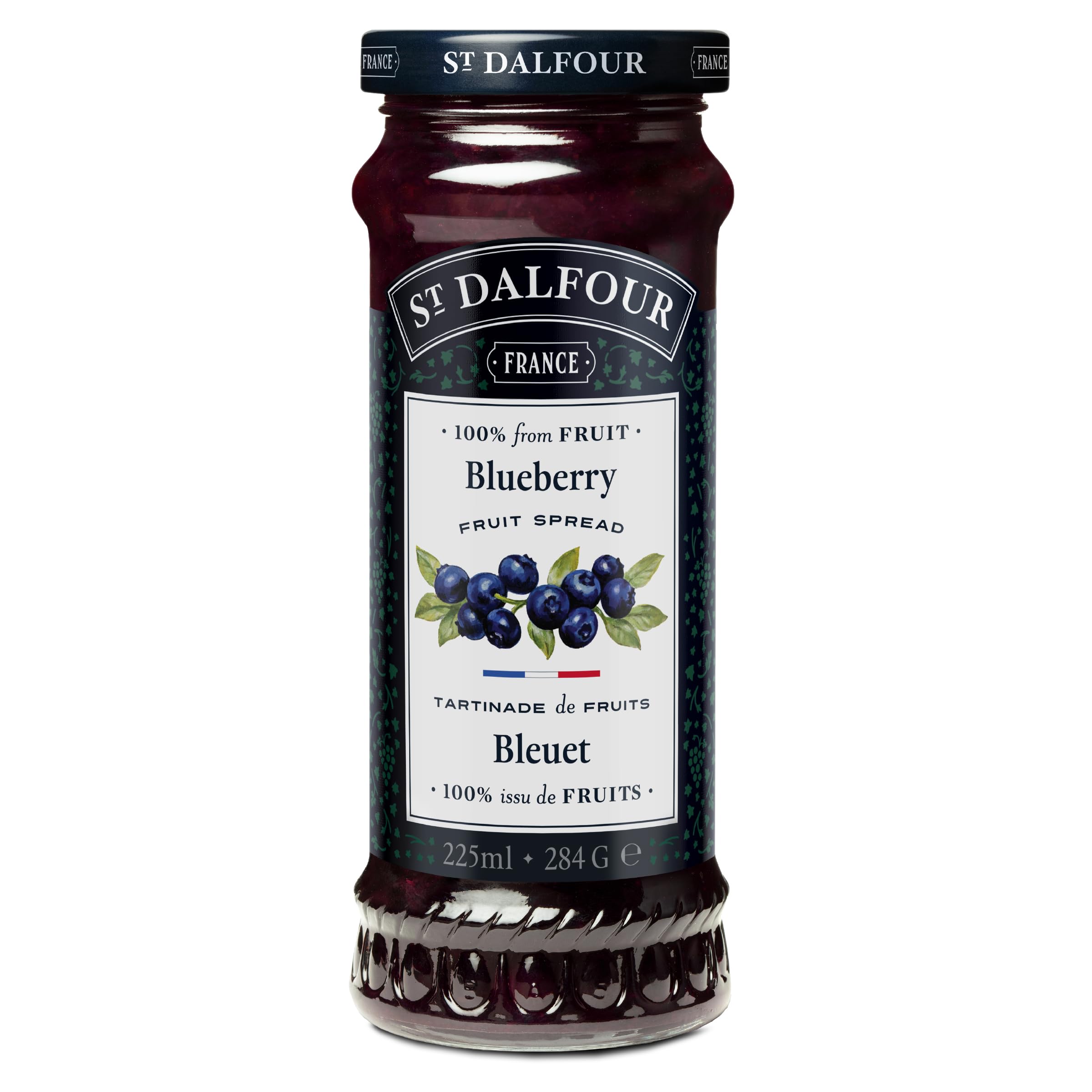 Blueberry Fruit Spread Pack of 1 x 284g, Fruit Jam, Real, No preservatives, Gluten Free