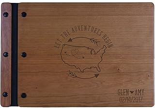 LifeSong Milestones Personalized Mr and Mrs. Wedding Anniversary Guest Book Registry for Bride and Groom Newlywed Couple Custom Engraved Cherry Wood 12.25