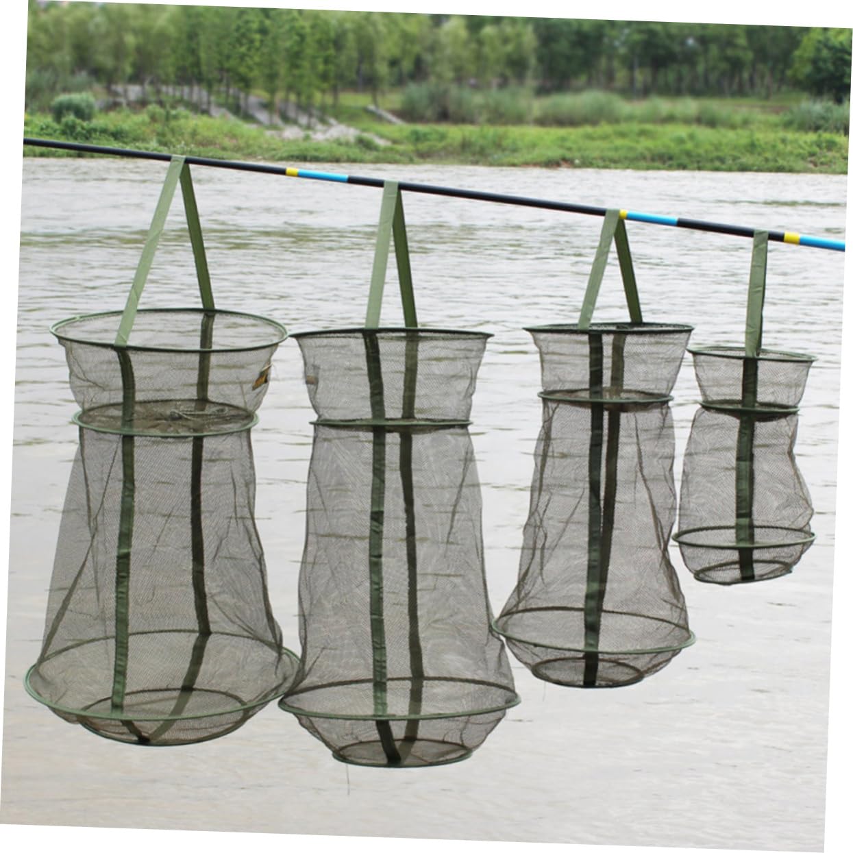 TOYANDONA Gabbia Per Pesci Fishing Net Pescare Trappole Reti Per Cesti Per Pesci Di Grandi Dimensioni Netto Presa Rete Da Pesca Portatile Rete Da Pesca Pieghevole Green