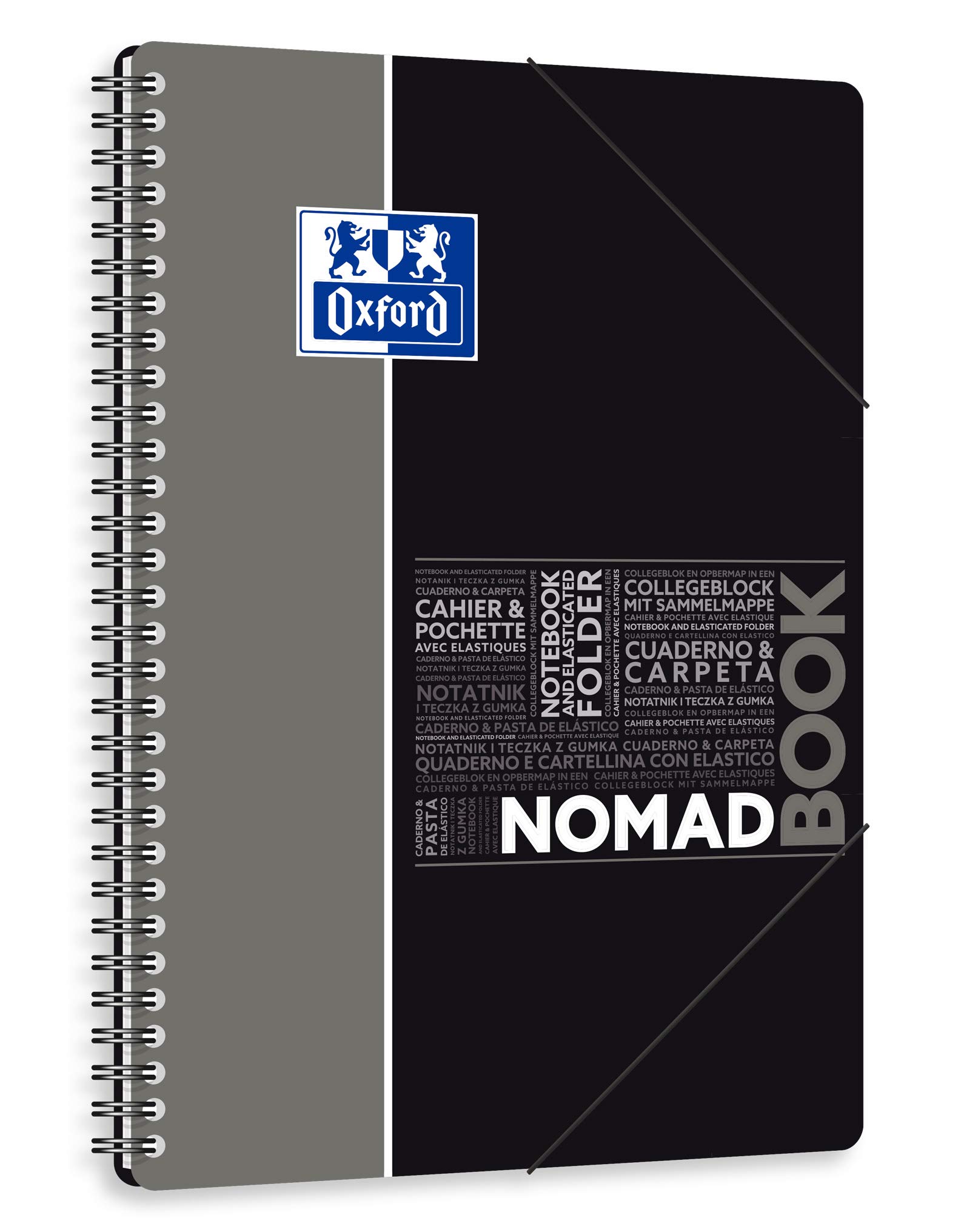 Oxford Nomadbook Cahier Spirale 17,6 x 25 cm 160 Pages Petits Carreaux Polypro