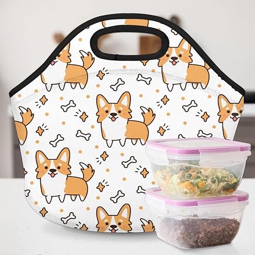 Miniatura 6 de Bolsa de almuerzo de neopreno, bonita caja de almuerzo de neopreno para perros, bolsa de neopreno reutilizable, bolsa de picnic, contenedor de
