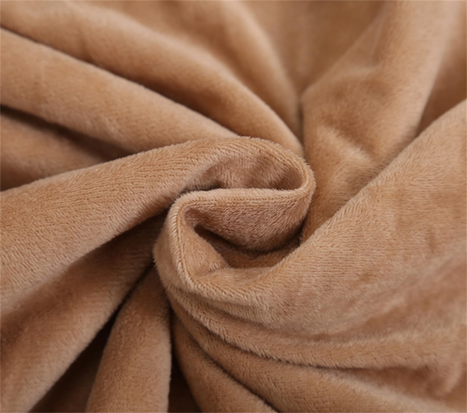 Couverture en fausse fourrure en polaire - Chaude - En sherpa - Couverture moelleuse et douce - Pour chambre à coucher, canapé, chaises (jaune brun, 130 x 160 cm)