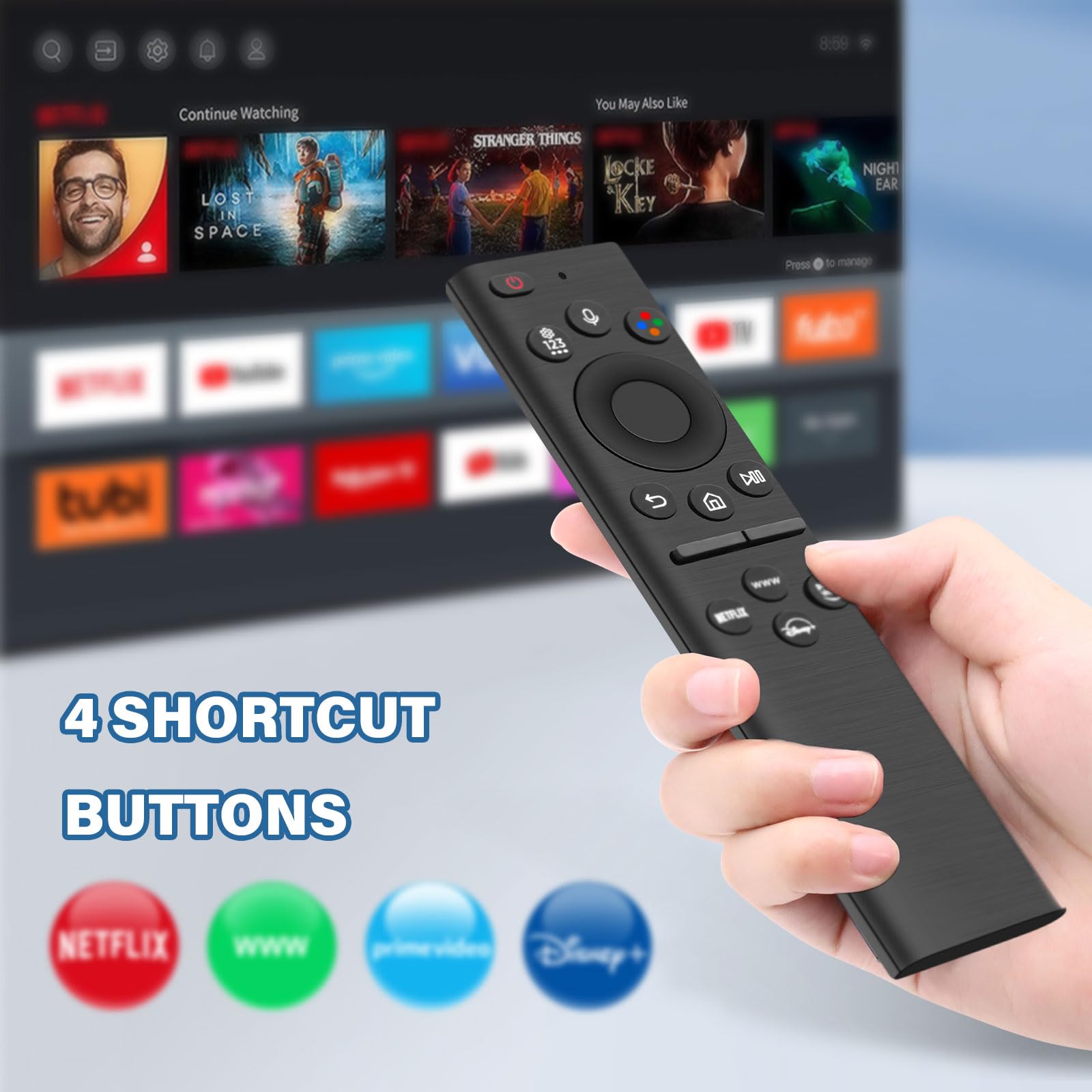 BN59-01385A Telecomando di Ricambio per Samsung, Telecomando Vocale di Ricarica Solare per Samsung Smart TV, universale per Telecomandi TV per Samsung, Compatibile con 2021-2022 Smart TV