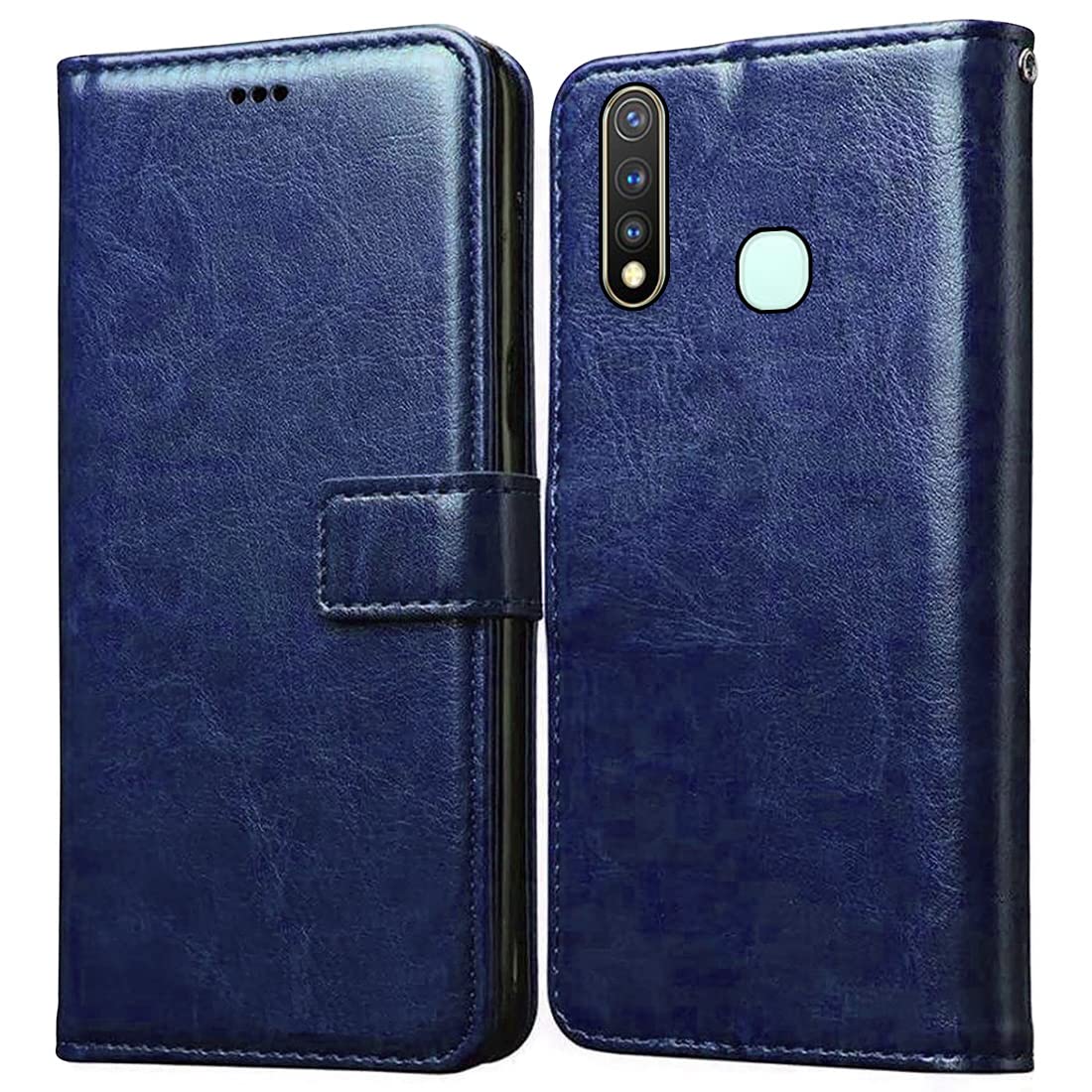 Casotec Flip Cover for Vivo Y19 / Vivo U3 / Vivo U20 | Premium Leather Finish | Inbuilt Pockets & Stand | Flip Case for Vivo Y19 / Vivo U3 / Vivo U20 (Blue) (B09QGQXGCR) Amazon Price History, Amazon Price Tracker