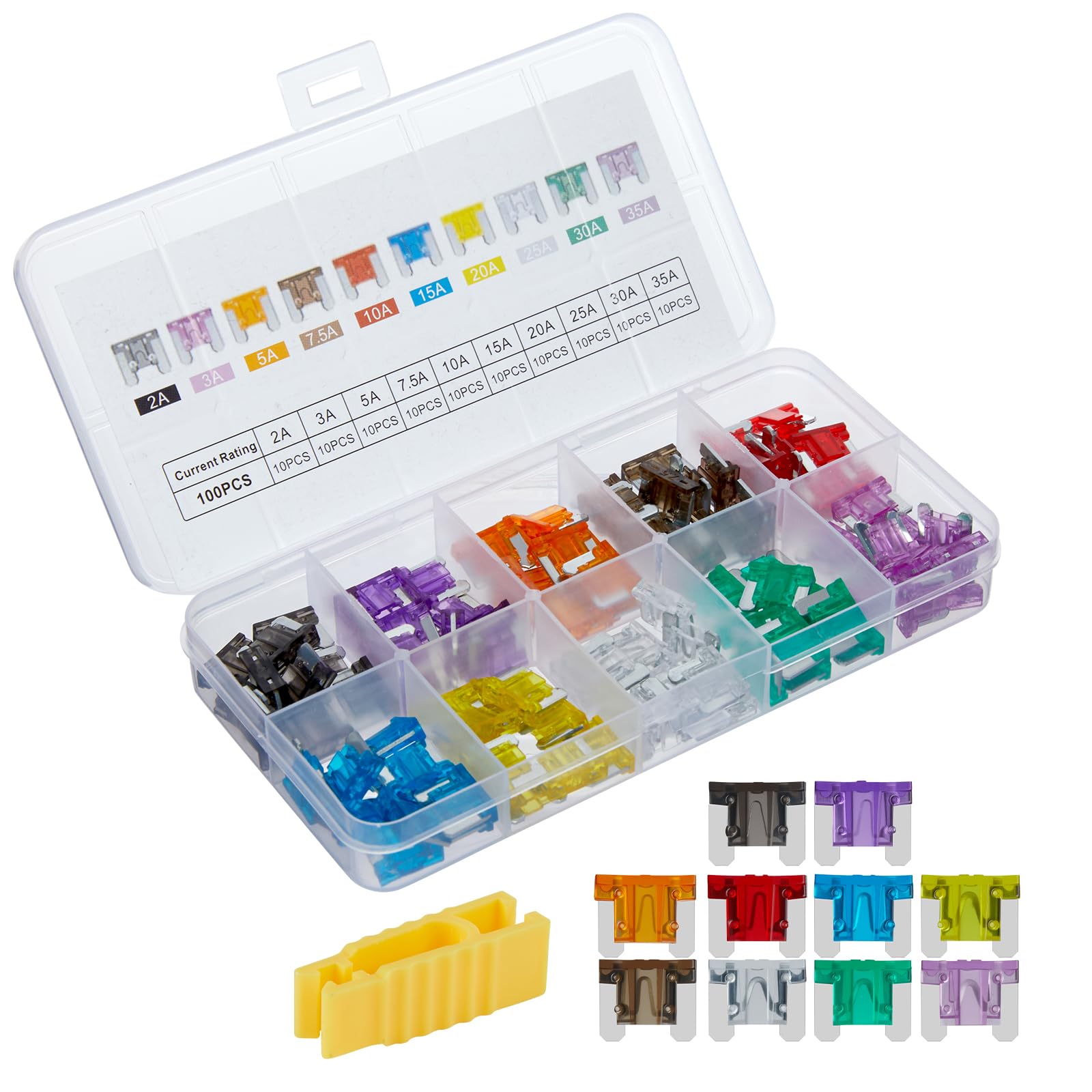 Photo 1 of Mehdingna 100 Pcs Low Profile Mini Fuse Kit