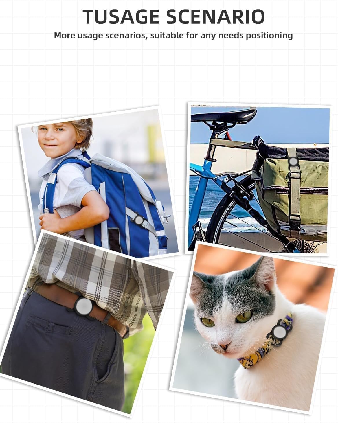 VB GPS Tracker for Dogs (2 Pack), Mini GPS Cat Tracker, Smart Pet Activity Tracker (iOS Only), No Monthly Fee, Compatible with Apple Find My, Anti-Lost, Finder Tag for Vehicles/Pets/Kids/Items