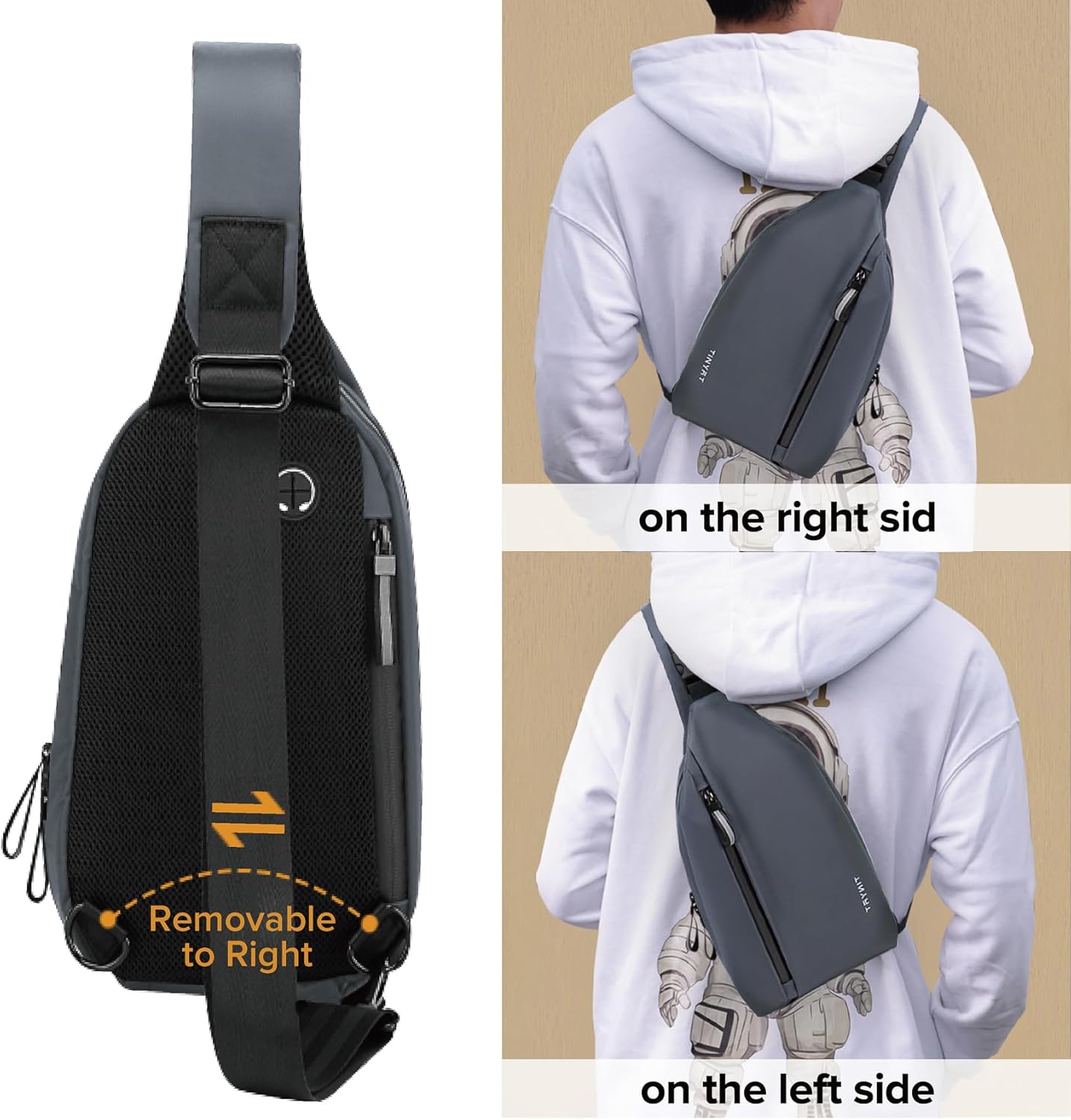 Small Sling Shoulder Crossbody Bag Men Women One Strap Casual Chest Bags Slim Backpack for Outdoor Travel Biking - Image 3